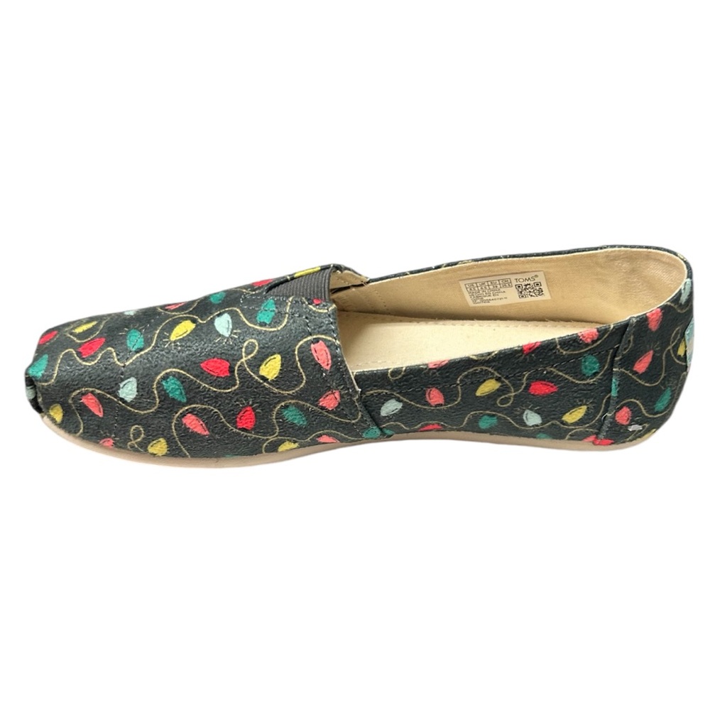TOMS Christmas Tree Lights Holiday Shoes Size 8.5 New with Tags - Picture 2 of 3